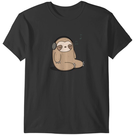 Discover Kawaii Cute Sloth Listening To Music T-Shirts