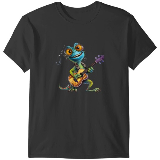 Discover Cartoon Chameleon Plays The Guitar T-Shirts