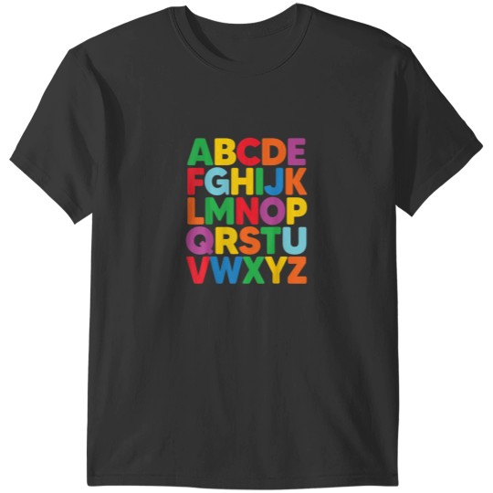 Discover ABCs Shirt Alphabet Colorful Letters Reading Kid T-Shirts