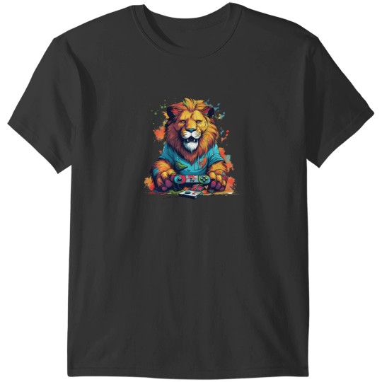 Discover Lion Playing Video Game 80S Commercial Graphic T Shirt 2 T-Shirts