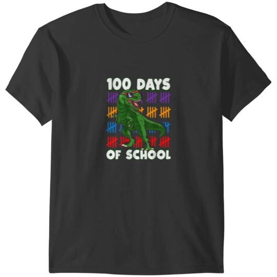 Discover 100 Days of School 100th Day Dino T-Shirts