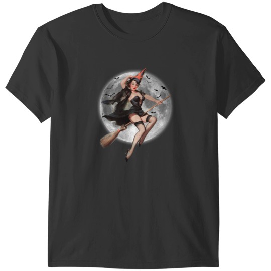 Discover Halloween pin-up witch T-Shirts