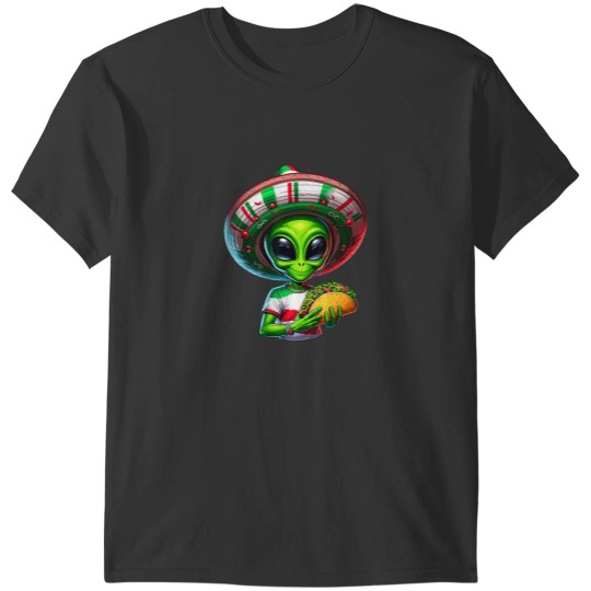 Discover Alien Taco Cinco De Mayo Men UFO Mexico Flag Som T-Shirts