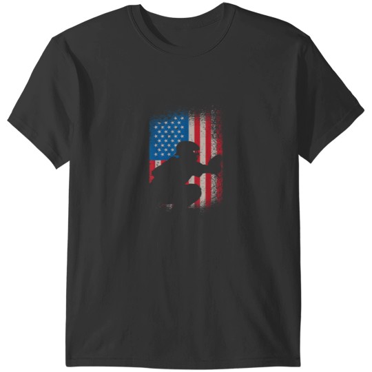 Discover American flag baseball catcher design USA flag b T-Shirts