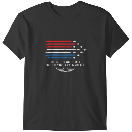 Discover Pilot US Flag Fighter Jets T-Shirts