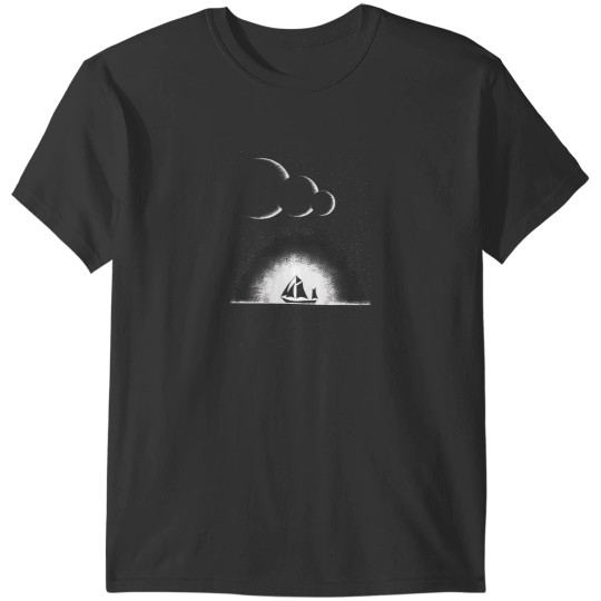 Discover Ship In The Moonlight T-Shirts