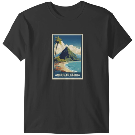 Discover A Vintages Travel Illustration of American Samoa National Park American Samoa United States T-Shirts