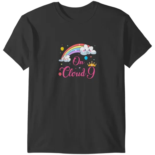 Discover 9 Year Old Birthday Decorations Rainbow On Cloud T-Shirts