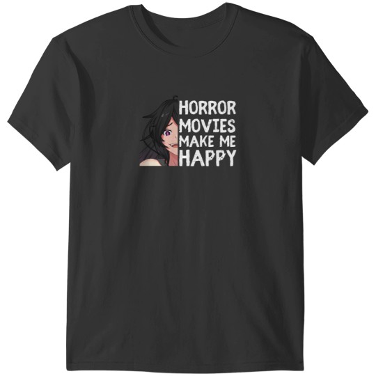 Discover I Love Horror Movies  Anime Girl T-Shirts