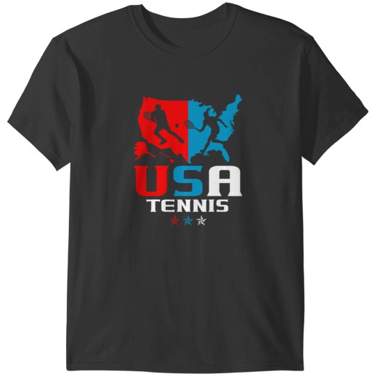 Discover USA Tennis Independence Day American Flag Racket Sports T-Shirts