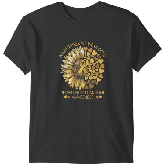 Discover In September We Wear Gold Childhood Cancer Awareness Rainbow T-Shirts