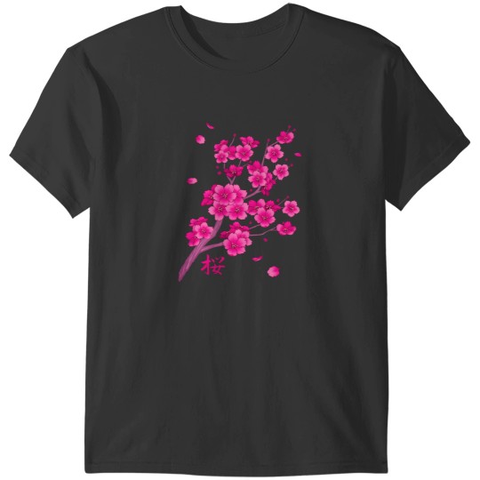 Discover Falling Neon Hot Pink Sakura Cherry Blossom T-Shirts