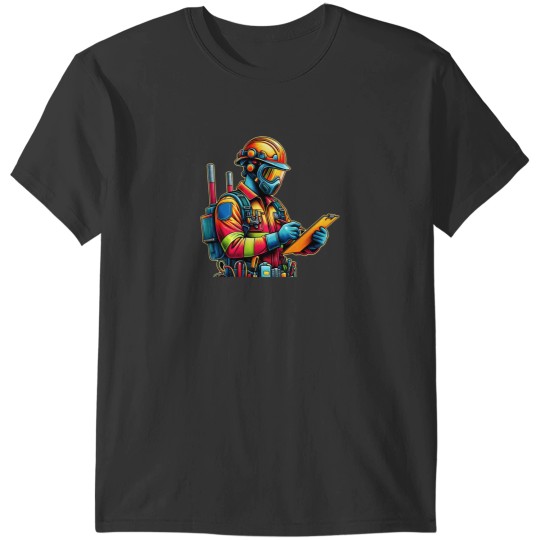 Discover Colorful Illustration Of An Occupational Safety Specialist In Action From Rafal Markowski Training Center 1256 T-Shirts