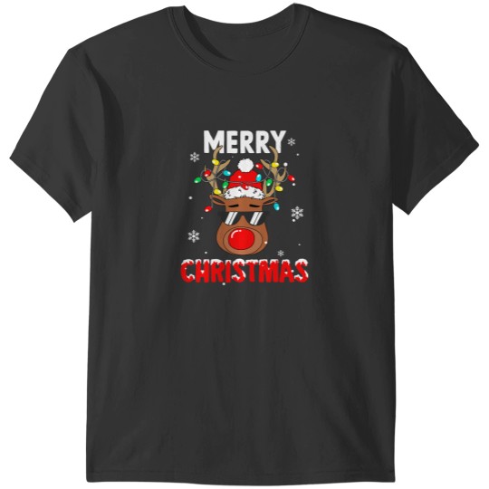 Discover Merry Christmas Reindeer Sunglasses Snow Happy Holiday T-Shirts