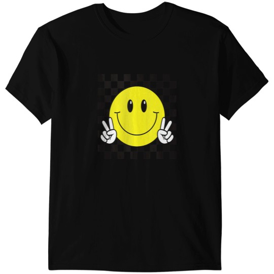 Discover Yellow Smile Face Cute Checkered Peace Smiling happy facess Tank Top T-Shirts