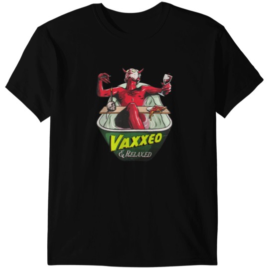 Discover Vaxxed and Relaxed Sticker T-Shirts