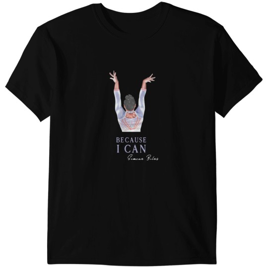 Discover Because I Can Simone Biles 2024 Olympics Gymnastics Gold T-Shirts
