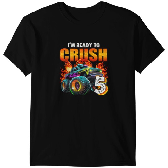 Discover I'm Ready to Crush 5 Monster Truck 5th Birthday T-Shirts