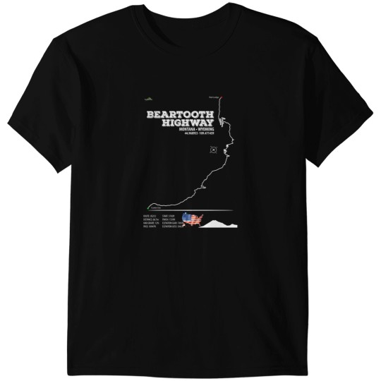 Discover Beartooth Highway Us 212 Cyclist Motorcycle Rv Route Sticker  T-Shirt T-Shirts
