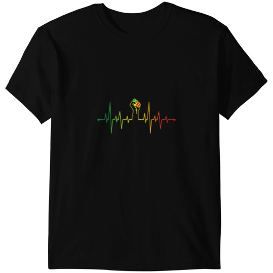 Discover Black Power Fist Heartbeat T-Shirts