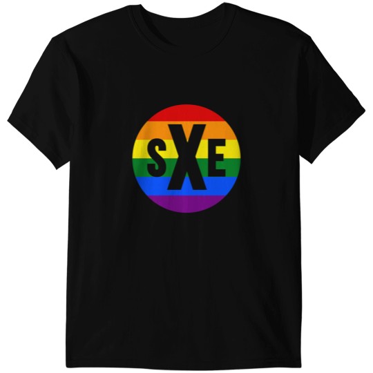 Discover sXe Straight Edge LGBTQ Rainbow Logo T-Shirts