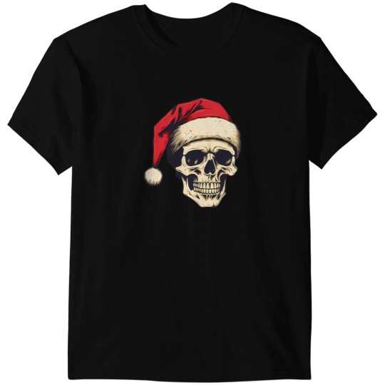 Discover A Skull With Santa Clauss Hat T-Shirts