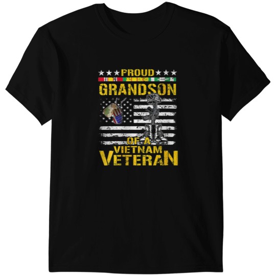 Discover Proud Grandson Of A Vietnam Veteran Vietnam Wars T-Shirts