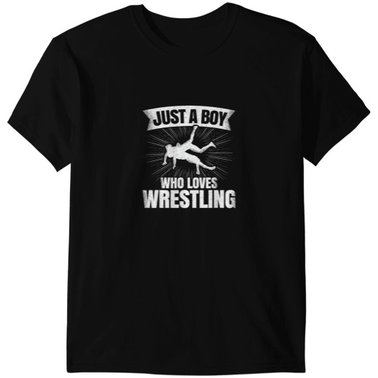 Discover Just A Boy Who Loves Wrestling Wrestler Boys Kid T-Shirts