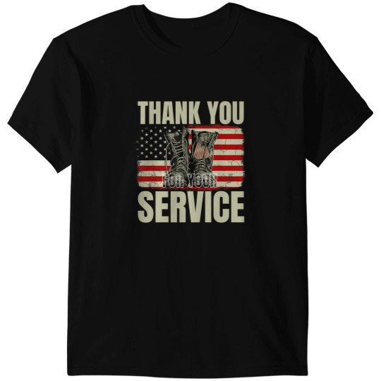 Discover Thank You For Your Service Veteran Us Flag Veterans Day T-Shirts