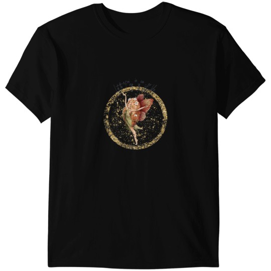 Discover Fairy with blond hair in gold circle Fitted T-Shirts