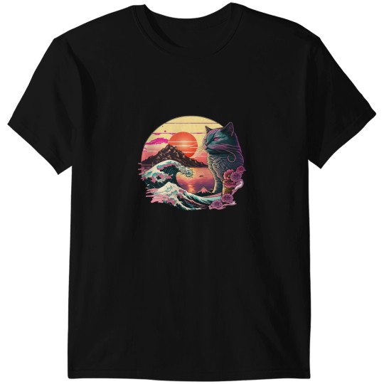 Discover The Great Wave Off Kanagawa with Cat T-Shirts