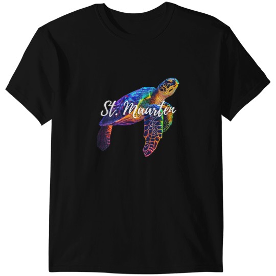 Discover Womens St. Maarten Sea Turtle Dutch West Indies St. Martin Vacation VNeck T-Shirts