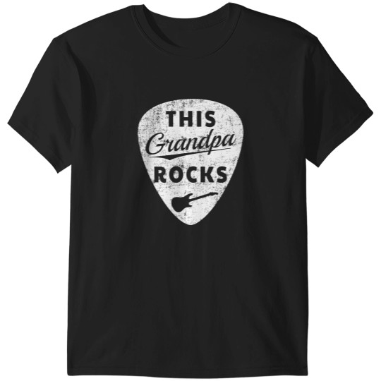 Discover Mens Guitar Pick Graphic Art Design - Vintage This Grandpa Rocks T-Shirts