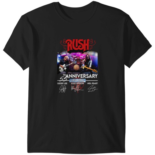 Discover 55 Years RUSH Band 1968-2023 Signatures T-Shirts
