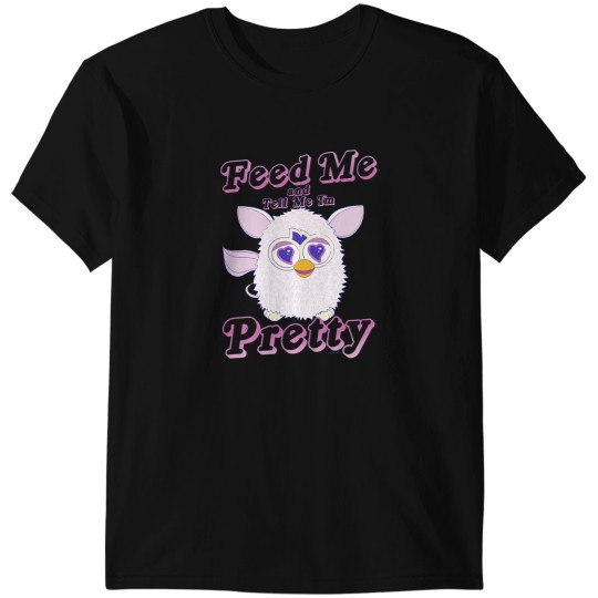 Discover Furby Feed Me And Tell Me Im Pretty Cute Logo Portrait T-Shirts