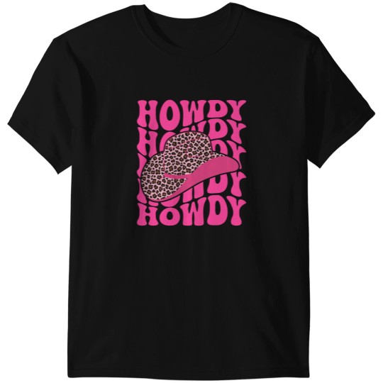 Discover Groovy Howdy Leopard Print Hat Western Country Cute Cowgirlss T-Shirts