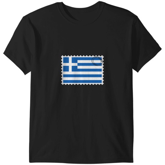 Discover Greece National Flag Postage Stamp T-Shirts