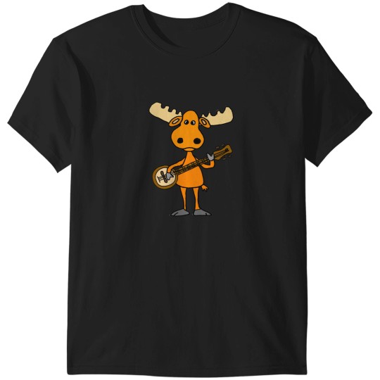 Discover Funny Big Headed Moose Playing Banjo T-Shirts