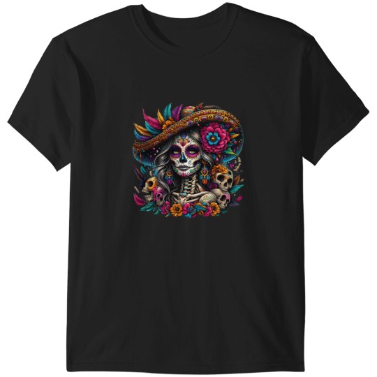 Discover De Los Muertos La Catrina Day of The Dead Sugar Skull Women T-Shirts