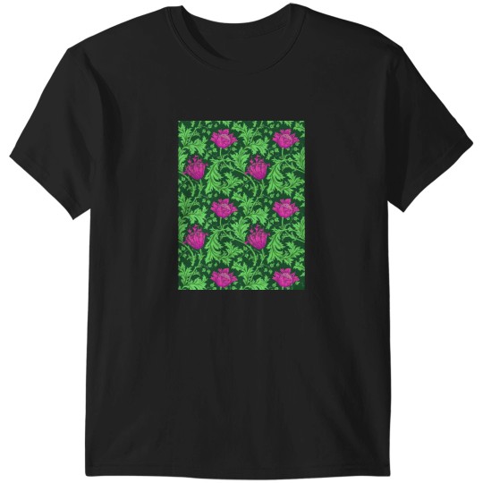 Discover William Morris Anemone, Emerald Green and Fuchsia T-Shirts