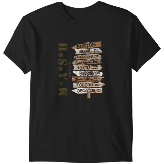 Discover Mash T-ShirtMASH 4077th with Road Signs T-Shirt_by Haunted Jack's House_ T-Shirts