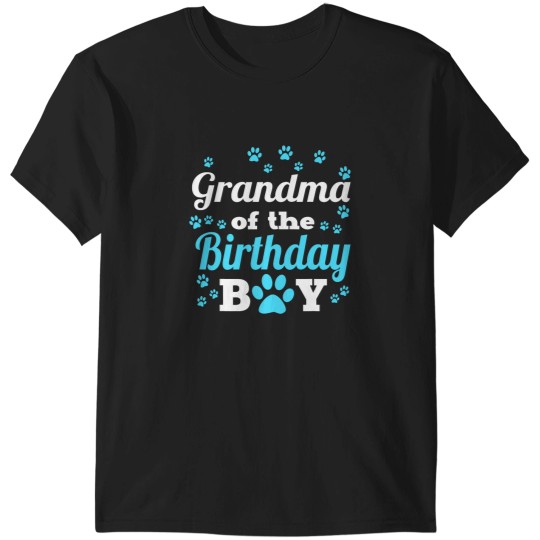 Discover Grandma Of The Birthday Boy Dog Paw Bday Party Celebration T-Shirts