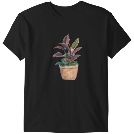 Discover Watercolor Rubber Tree Plant .png T-Shirts