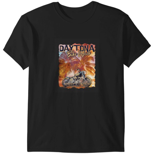 Discover 2024 DAYTONA BEACH BIKE WEEK BIKE AND PALMS ART T-Shirts
