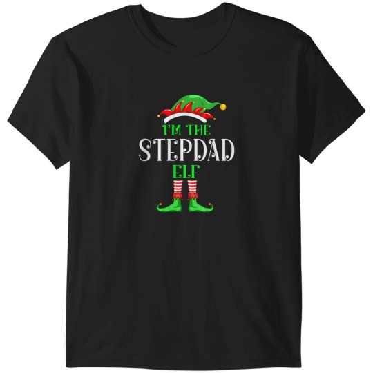 Discover Im The Stepdad Elf Christmas Family Matching T-Shirts