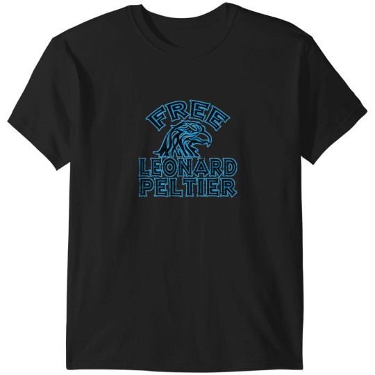 Discover FREE LEONARD PELTIER blue used look T-Shirts