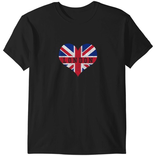 Discover London Heart Flag Union Jack UK England Souvenir T-Shirts