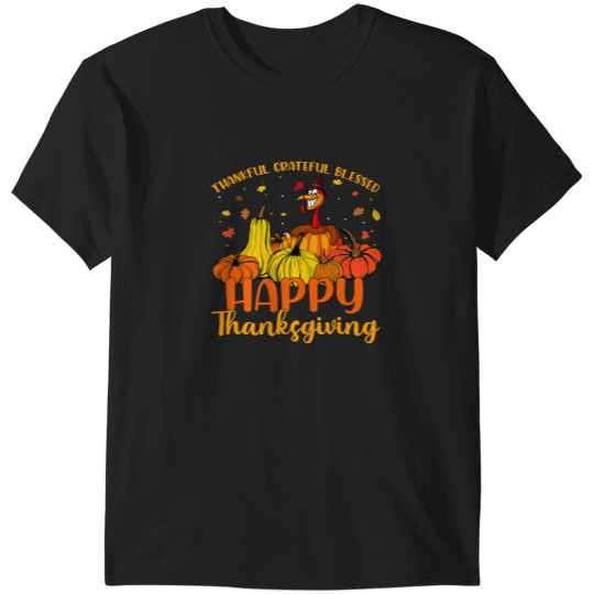 Discover Halloween Thankful Grateful Blessed Happy Thanksgiving Pilgrim Turkey 49 T-Shirts