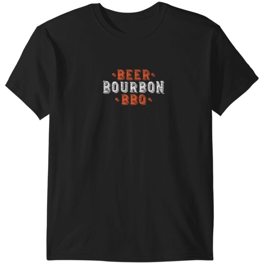 Discover 'Beer Bourbon BBQ' Funny Beer Drinking Gift Shirt T-Shirts