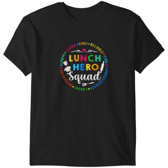 Discover Lunch Hero Squad Funny Lunch Lady School Cafeteria Worker T-Shirt T-Shirts